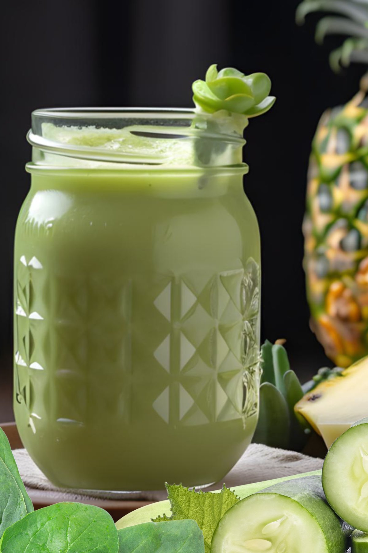 Cholesterol-Lowering Pineapple Spinach Smoothie